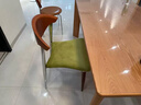 全今中古餐椅实木靠背椅子高级感设计师原创复古侘寂风家用大C餐桌椅 复古绿丝绒坐垫-中古加厚实木靠背 质保5年 店长推荐 实拍图