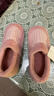 京东京造家居包脚棉拖鞋轻简毛绒保暖包跟棉拖鞋女款 花簇粉38-39 JZ-3222 实拍图