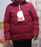 坦博尔羽绒服女短款秋冬连帽宽松保暖女士外套厚TD236356 酱紫红 165  实拍图