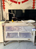 Trimigo（泰美高）婴儿床多功能床拼接折叠宝宝睡床新生儿尿布台围栏游戏婴儿摇摇床 【拾光·臻享】多功能婴儿床 【蚊帐+尿布台+床垫+置物篮+床铃】 实拍图