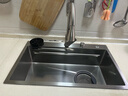 奈田（NTNO）厨房水槽大单槽洗菜盆一体盆304不锈钢加厚5.0压纹耐磨集渣洗碗槽 雅银集渣大单槽+三挡抽拉龙头 75*46cm【台控下水-加厚5.0】 实拍图