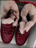 足力健老人鞋雪地靴高帮加厚棉鞋羊毛鞋2296303D 女/雅致红 37 实拍图