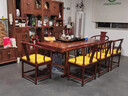 实木大板茶桌奥坎大板桌原木整板大板办公桌胡桃木大板茶台餐桌 官帽椅 实拍图