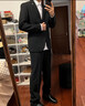 海澜之家（HLA）西服套装男春秋新轻商务经典系列西装套装 黑色02【西服+西裤】 【预订】 160A 160/80A推荐90~102斤 实拍图