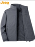 JEEP吉普外套男士加绒加厚保暖夹克秋冬季休闲宽松衣服 深灰加绒 3XL 实拍图