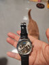 冠琴（GUANQIN）手表男机械表全自动镂空飞轮瑞士品质防水夜光皮带男士双日历手表 银色灰面-精美礼盒-定制刻字 实拍图