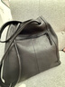 裘真008水桶包女斜挎通勤大容量真皮复古小众植鞣牛皮包包 黑色-大号 实拍图