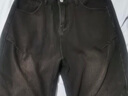 Homlean水洗复古牛仔裤男春夏美式宽松褶皱设计直筒长裤子HS04黑色2XL 实拍图