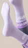 杜威克瑜伽袜子专业防滑舞蹈普拉提中长筒运动袜假两件款2双装黑+紫 实拍图