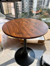 餐桌 洽谈桌餐桌现代小圆桌椅会客接待商务休闲谈判桌 深木纹圆形洽谈桌-60cm 实拍图