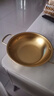 【韩剧同款】加厚不锈钢干锅海鲜锅火锅金色平底浅锅双耳锅泡面锅 迷你款17cm【金色】双柄汤锅 实拍图