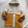 戴维贝拉（DAVE＆BELLA）男童连帽外套男宝宝上衣秋冬装新款童装洋气儿童外衣女童服饰 姜黄色【夹棉加厚款】DB3241555-T 120 cm（建议身高110-120cm） 实拍图