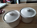 瓦罐陶瓷炖盅家用隔水带盖燕窝蒸蛋盅碗煲汤内胆沙县酒店商用炖罐 白色【直筒炖盅】二个装 500ml 实拍图