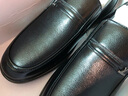 意尔康皮鞋秋季商务休闲套脚皮鞋舒适牛皮中老年爸爸鞋 97689W 黑色 39 实拍图