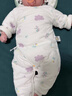 童泰新生婴儿衣服连体衣夹棉秋冬季0-6月初生宝宝纯棉加厚哈衣爬服 紫色花朵 66cm (建议3-6个月身高60-68cm) 实拍图