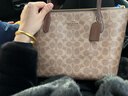 蔻驰女包奢侈品托特包大牌轻奢女士单肩手提包情人节礼物 棕黄色拼棕色CBT18IMXHE 实拍图