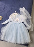 安妮优儿女童爱莎公主裙秋装毛衣裙子儿童礼服秋冬冰雪奇缘女孩艾莎连衣裙 蓝色 110 实拍图