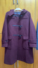 无印良品（MUJI）女式 羊毛混牛角扣大衣长款连帽毛呢呢子外套秋冬季外衣女装 深紫红色 M (160/84A) 实拍图