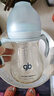 好孩子（gb）PPSU婴儿奶瓶宽口径奶瓶带手柄吸管小饿魔系列300ml蓝色 6个月+ 实拍图