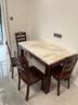 明巧匠 明巧匠 餐桌 实木餐桌 大理石餐桌椅组合 现代简约大小户型方桌 胡桃色 1.3M一桌六椅 实拍图