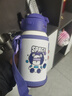 恩尔美（nRMEi）儿童保温杯316食品级不锈钢幼儿园男女小学生上学专用吸管水杯壶 深海蓝500ml【单盖款/背带杯套】 实拍图