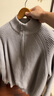 马登工装美式半拉链立领毛衣男秋季半高领竖线肌理百搭弹力男士针织衫 烟灰色 【宽松偏大/高领毛衣男/毛线衣/2026新款】 M 实拍图