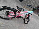 凤凰山地自行车男女变速山地车碟刹青少年儿童自行车学生单车 星际 粉紫【单速+辐条轮】 20寸【适合125-160cm】 实拍图