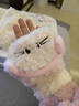 云珀可爱耳机猫翻盖半露指毛绒手套女冬季保暖学生写字骑行防寒可触屏 白色耳机猫半指翻盖毛绒手套 实拍图