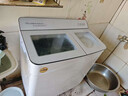 双鹿洗衣机半自动家用大容量双桶双缸波轮式洗脱一体机  家用商用租房家庭理发店酒店洗车行 28公斤【洗20+脱8】 不锈钢+蓝光洁净+喷瀑 双缸 实拍图
