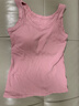 浪莎吊带背心女带胸垫免穿文胸可外穿内搭运动螺纹打底衫 粉色 L  实拍图