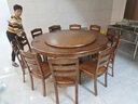 卡洛森（KALUOSEN）餐桌 中式实木圆形餐桌带转盘10人家用圆桌吃饭歺桌圆餐桌椅组合 1.5米 餐桌+10椅配转盘（颜色备注） 实拍图