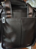斐格男士手提包真皮商务公文包男包单肩斜挎包男士肩包手提文件包礼物 棕色小号(真皮/竖款) 竖款 实拍图