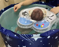 鲸保婴儿游泳圈0-12个月脖圈 新生儿游泳圈宝宝洗澡颈圈K5012蓝色大码 实拍图