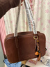 食草堂【吉娜同款】女包方糖保龄球头层植鞣牛皮手提斜挎小方包轻奢礼物 大号深啡【短途旅行】 实拍图