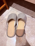 卡帝乐鳄鱼（CARTELO）亚麻拖鞋男士秋冬季居家室内低音防臭地板凉拖 XH103 灰色 43-44 实拍图