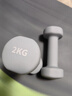 Keep 彩色浸塑哑铃 男士女士家用健身肌肉手臂塑形轻重量水蓝 2kg*2 实拍图