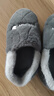 洁丽雅男士包跟棉拖鞋男秋冬季室内居家保暖家居加厚全包毛毛棉鞋女冬天 灰色【收藏加购优先发货】 46-47 (适合45-46码） 实拍图
