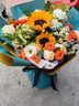 艾斯维娜鲜花速递向日葵混搭花束生日礼物全国同城配送 向日葵香槟韩式花束 实拍图
