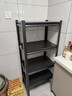 美亿莱厨房置物架不锈碳钢货架家用微波炉架落地收纳储物架烤箱架子多层 【3层碳钢加厚】长40宽30高80 实拍图