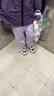小马宝莉女童裤子秋冬款儿童加绒长裤女孩舒适保暖运动裤卫裤 紫 140 实拍图