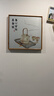 三餐四季餐厅装饰画原木风挂画吃饭厅背景墙高档客厅沙发墙画壁画 J款-吾心安处是吾家 50*50cm原木色简框+布纹面 实拍图