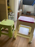 网红塑料凳子30.5cm客厅防滑凳餐桌凳简约可摞叠便携凳浴室凳 绿色【两种款式随机发】 （一个装） 实拍图