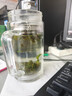 富光拾喜双层玻璃杯男女办公商务水杯耐热带手柄大容量泡茶杯子 520ml蓝色 实拍图