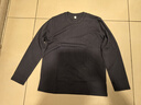 长袖t恤男纯棉秋冬内搭圆领秋衣纯色印花休闲基础打底衫 铁灰【平口袖】 L 120-140斤 实拍图