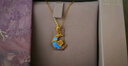 周大生黄金莫奈吊坠月下玫瑰足金荧光珐琅项链送女友新年礼物 1.15g 实拍图