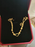 周大福甜蜜心形金珠黄金双层手链(工费:260计价)EOF63新年礼物 16.25cm 足金 约4.95g 实拍图