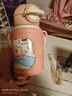 新安代儿童保温杯吸管杯男女学生316不锈钢上学专用便携随行双饮水壶 蜜桃粉【杯套+挂件+杯刷】 550ml 实拍图