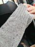 金菊厚款绵羊毛衫女冬季新款点子纱无缝打底圆领休闲女式毛衣 白灰 L  实拍图