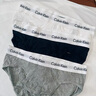 Calvin Klein内衣【新年礼物】男士本命年新年红三条提花ck棉质微弹三角内裤男 998-太空黑/椰青灰/月光白 3条 XL 实拍图