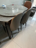 奥利克丝 亮光岩板餐桌椅组合 现代简约实木餐桌可伸缩折叠圆桌吃饭桌子 亮光雪山白-黑白框架轻奢皮椅款 1.35米 一桌六椅【12MM加厚岩板】 实拍图